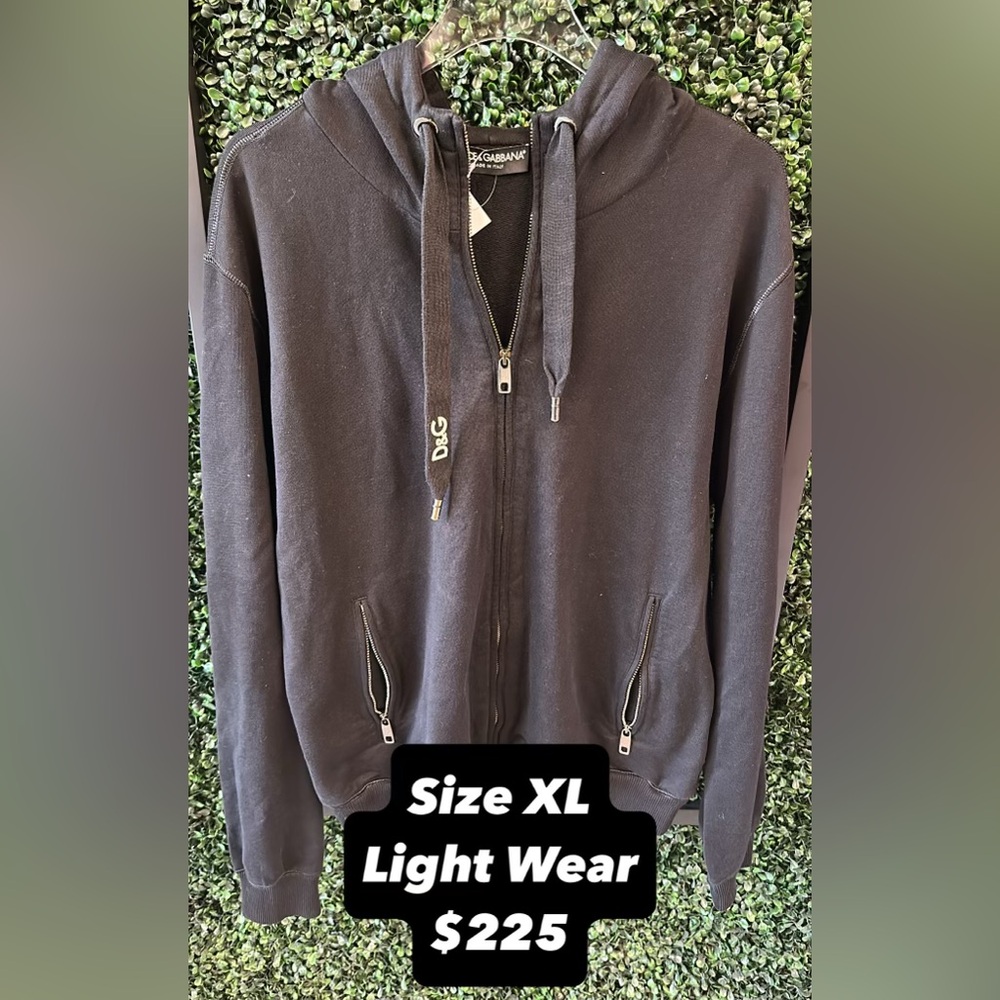 Dolce & Gabbana Charcoal Zip-Up Hoodie